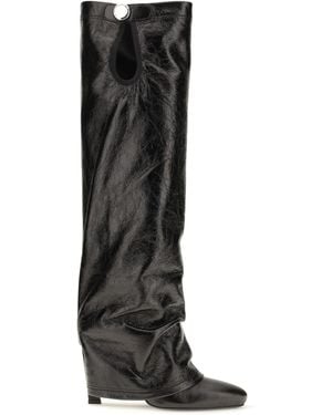 The Attico Knee-High Eco-Leather Boots - Black