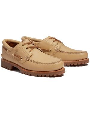 Timberland Authentic 3-Eye Lug Handsewn Boat Shoes Derby & Oxfords - Brown