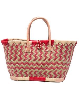 THE NINA STUDIO Tote Bag Clotilde Woven Raffia - Red