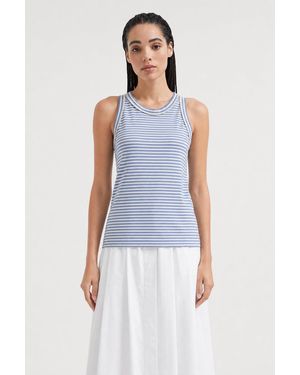 Brunello Cucinelli Striped Cotton Shirt Light - Blue