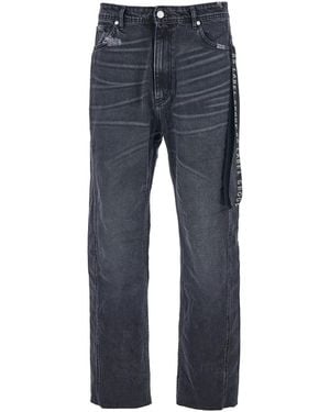 44 Label Group Jeans With Logo Patch On The Rear And Side Strap - Blue