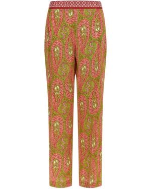 Etro Paisley Foliage Pants Polyester - Orange
