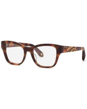 Roberto Cavalli Eyeglasses Square Full Rim, Dark Havana Frame And Clear Demo Lenses Lens Vrc025M02Bv Sunglasses - Brown