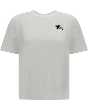 Burberry Knight Check Cotton T-Shirt T-Shirts - Grey