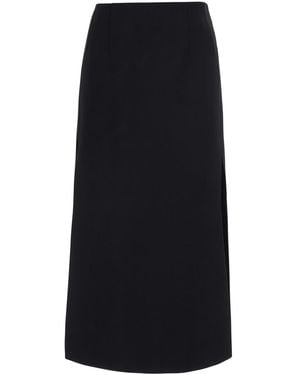 Le Plain Midi Skirt Wool-Blend Wool Blend - Black