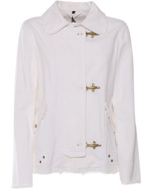 Fay Mini3Ganci Coat Cotton Heavy Jacket - White