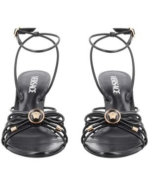 Versace Sandal Opera Bow Lamb Leather - Black