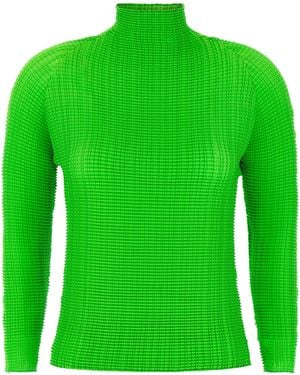 Issey Miyake Wooly Pleats-68 Blouse - Green