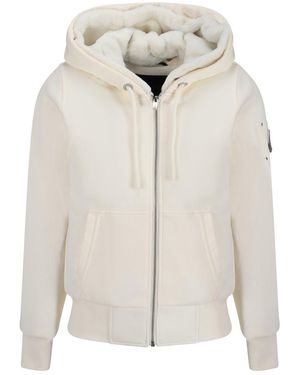 Moose Knuckles Faux-Fur Hooded Zip Jacket - White