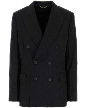 Victoria Beckham Charcoal Wool Beatrice Blazer - Black