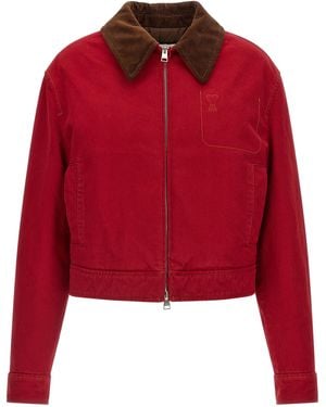 Ami Paris 'Ami De Coeur' Jacket - Red