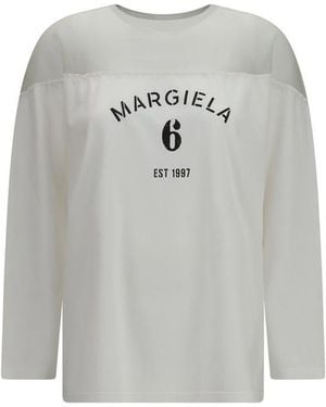 MM6 by Maison Margiela Cotton Long Sleeve T-Shirt - Grey