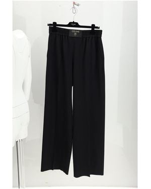 Celine Pants With Elastic Waist, Wool - Black