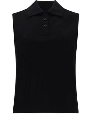 Saint Laurent Top Polo Smanicato - Black