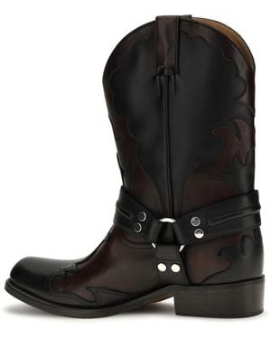 Versace Sylvester Western Boots/Bordeaux - Black