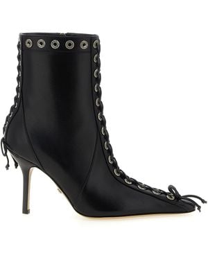 Mach &amp; Mach Crystalized Corset Ankle Boots - Black