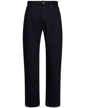 Bottega Veneta Dark Cotton Denim Straight-Leg Jeans - Blue