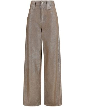 Brunello Cucinelli Lurex Wide-Leg Jeans Cotton - Gray
