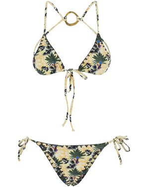 Anjuna Bikini With Removable Cups And Back Accessory Polyamide Elastane Beachwear - Metallic