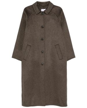 The Dynamis Studio Single-Breasted Wool-Blend Coat - Brown