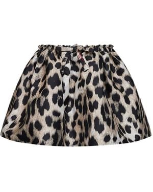 Givenchy Leopard Jacquard Flared Mini Skirt - Black