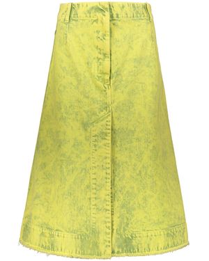 Cedric Charlier Cotton Midi Skirt - Yellow