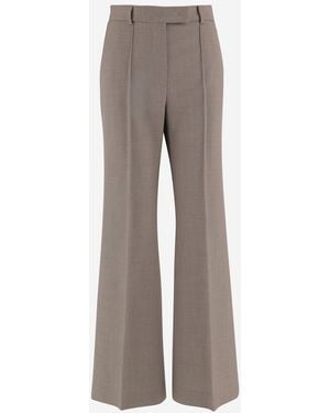 Ql2 Pants Wide-Leg Wool-Blend - Gray