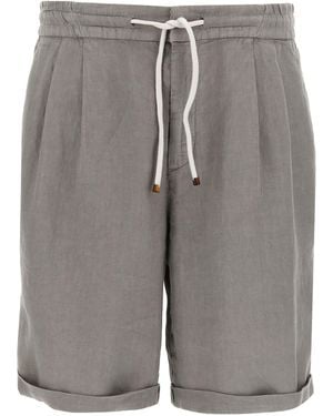 Brunello Cucinelli Linen Bermuda Shorts - Grey