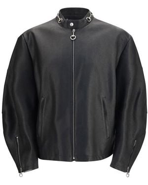 Gucci Calf Leather Bos Taurus Biker Jacket Clothing - Black