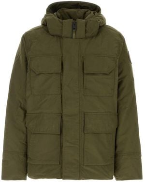 Canada Goose Boxy-Fit Cotton Parka With High Collar - Green
