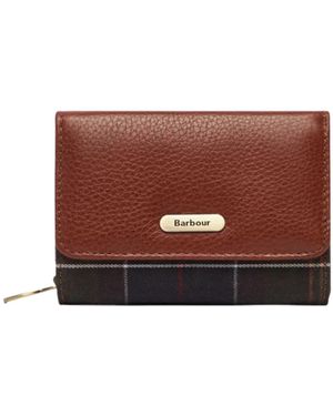 Barbour Leather And Fabric Wallet - Brown