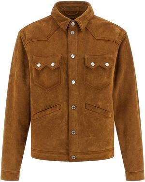 DSquared² Suede Boxy Shirt Jacket Pbv Down Jacket, Parka, Casual - Brown