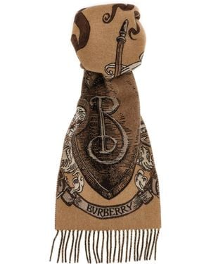 Burberry Mu Etched Knight Scarf - Natural