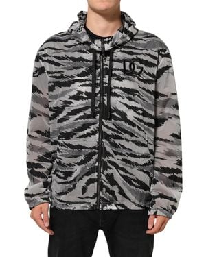 Dolce & Gabbana Camouflage Hooded Sweatshirt Jacket Clothing - Gray
