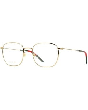 Gucci Eyeglasses Square Full Rim, Frame And Clear Demo Lenses Lens Gg0681O001 - Metallic
