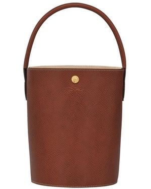 Longchamp Cuir De Russie Bucket Bag Leather Handbags - Brown