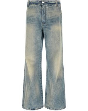 Amiri 'Checkered Repair Bootcut' Jeans - Blue