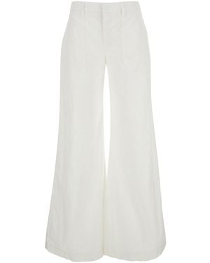 ..,merci P401Pwhite Pants With Front Pockets And Elastic Waist For Pants
