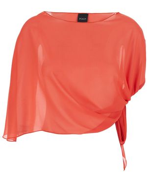 Le Plain Stole With Side Knot - Red