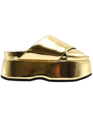 Junya Watanabe Platform Sandal Leather Calzature - Metallic