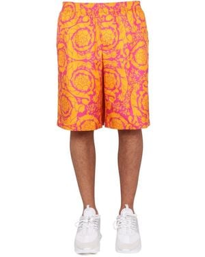 Versace Baroque Print Silhouette Shorts - Orange