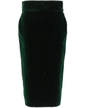 Alexandre Vauthier Velvet Midi Skirt - Black