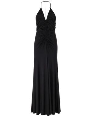 Self-Portrait Long Ruffled Jersey Dress - Black