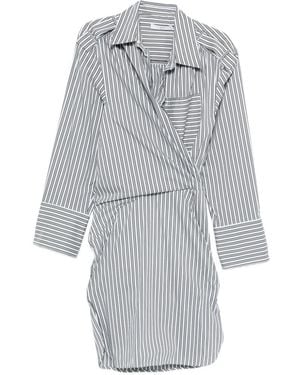 IRO Lazul Striped Cotton Dress - Grey