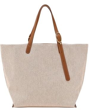 Longchamp Shoulder Bag Le Foulonné Toile - Natural