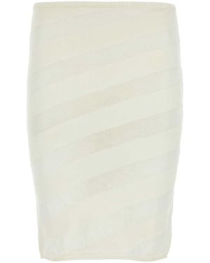 GIMAGUAS Ivory Viscose Blend Skirt - White