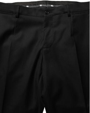 Dolce & Gabbana Wool Slim Fit Formal 2 Piece Suit Virgin Silk Polyester - Black