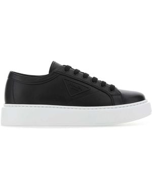 Prada Leather Trainers - Black