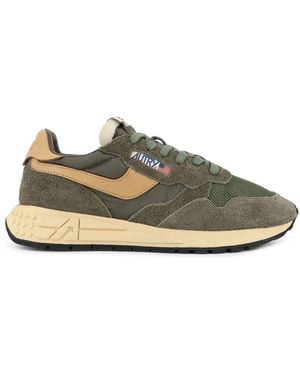Autry Reelwind Low Suede And Leather Trainers - Green
