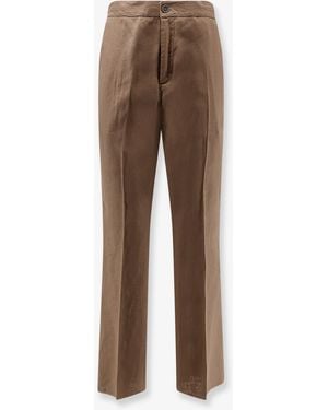Hevò Torre Chianca Linen And Viscose Pants - Natural